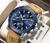 Reloj Hombre BENYAR BIETO Clásico-Sport Cuarzo Cuero Genuino, CAFÉ Cristal Mineral BENYAR