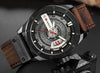 Reloj Hombre CURREN Shot Cuarzo  Correa de Cuero Cafe Cristal Mineral
