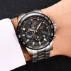 Reloj Hombre LIGE ACCURATE DORADO Cuarzo Acero Inoxidable Cristal Mineral