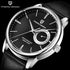 Reloj Hombre PAGANI ESTRATO Clásico Cuarzo Maquinaria Seiko Cuero Negro Genuino Cristal de Zafiro