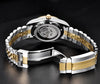 Reloj PAGANI DATEJUST Clásico Automatico Dorado BLACK Cristal de Zafiro